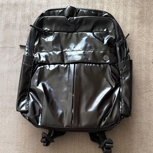 Iris & Rainbow Mini Glossy Black Backpack - NEW!
